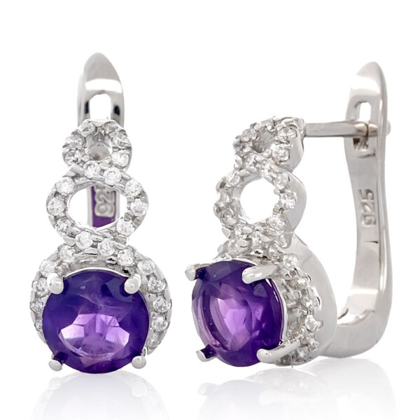 

Серебряные серьги с аметистом