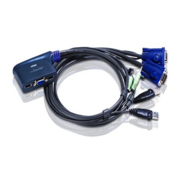 

2-портовый, USB, VGA, аудио, кабельный КВМ-коммутатор (1.8м)