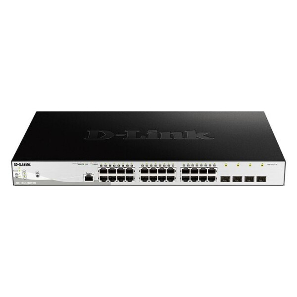 

Коммутатор D-Link DGS-1210-28MP/ME 24x1GE PoE, 4xSFP 1G, PoE бюджет 370W, Smart