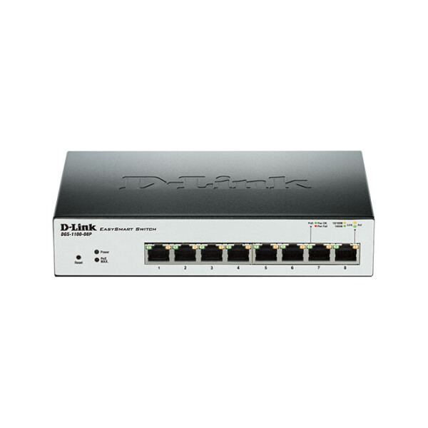 

Коммутатор D-Link DGS-1100-08P EasySmart 8-Port Gigabit PoE