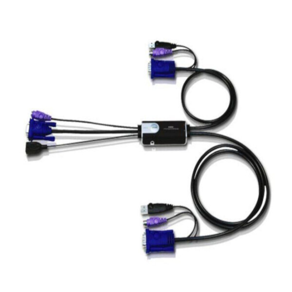 

CS-52D 2-портовый мини USB KVM переключатель со встроенными кабелями (консоль PS/2), ATEN