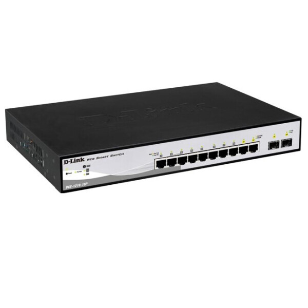 Коммутатор D-Link DGS-1210-10 8x1GE, 2xSFP Smart III