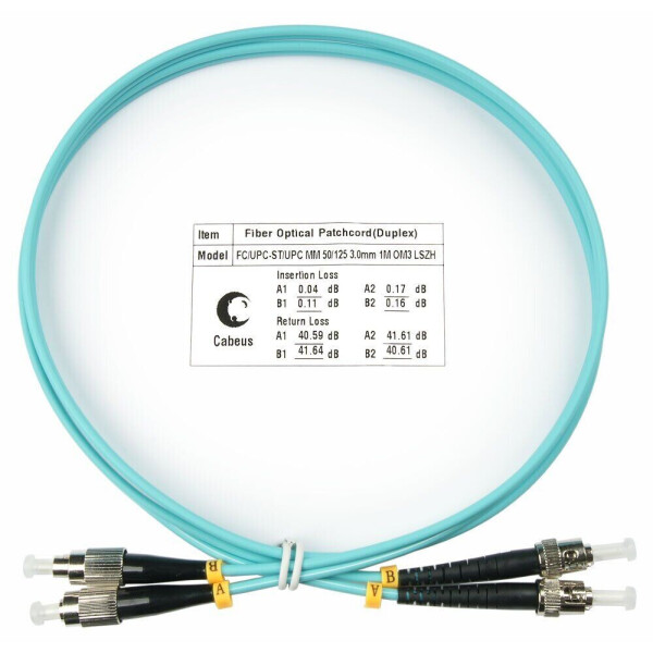 

Оптический патчкорд FiberWell Duplex FC/UPC-ST/UPC MM(OM3) 10м