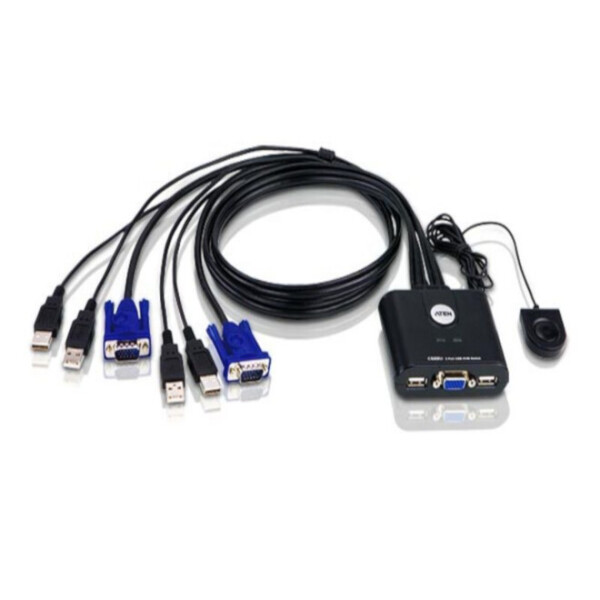 

2-портовый, USB, VGA, кабельный КВМ-коммутатор с пультом удаленного переключения порта