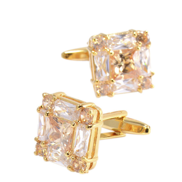 

Запонки Bow Tie House элитные Luxury Zircon White&Champagne 08535