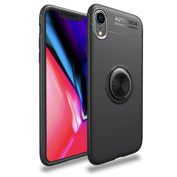 

TPU чехол Deen ColorRing под магнитный держатель для Apple iPhone XR (6.1) Черный / Черный (94982)