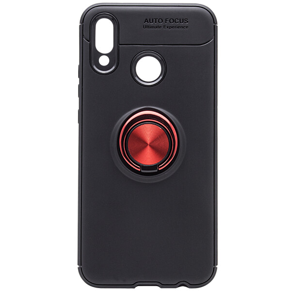 

TPU чехол Deen ColorRing под магнитный держатель для Huawei P20 Lite Черный / Красный (79330)