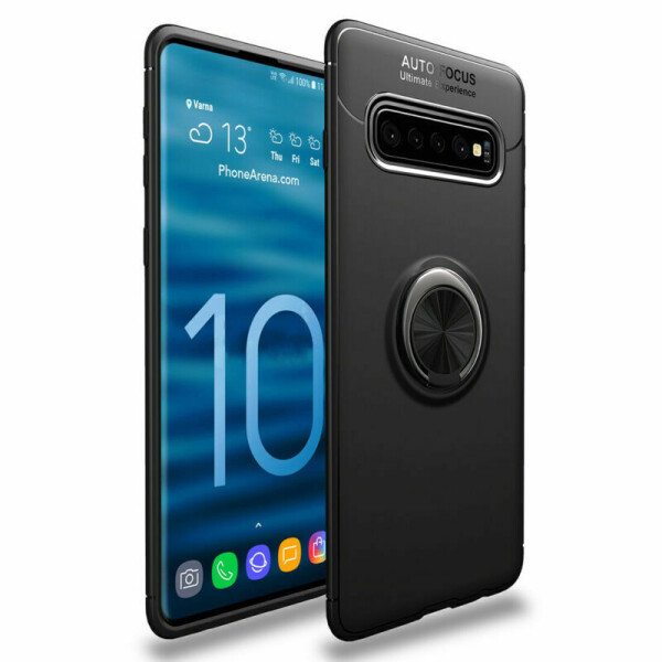 

TPU чехол Deen ColorRing под магнитный держатель для Samsung Galaxy S10 Черный / Черный (100444)