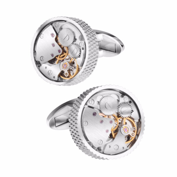 

Запонки Bow Tie House Watch Movement серебристые с особой огранкой 10009