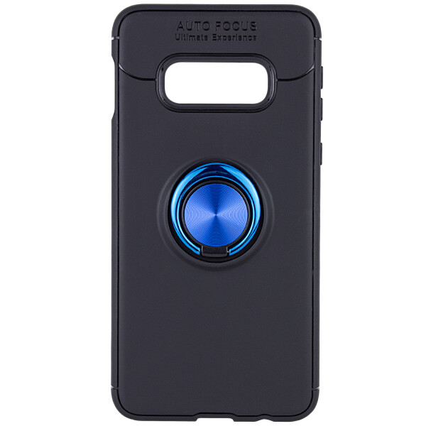 

TPU чехол Deen ColorRing под магнитный держатель для Samsung Galaxy S10e Черный / Синий (100453)
