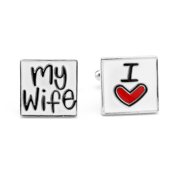 

Запонки Bow Tie House металические I love my wife 06809