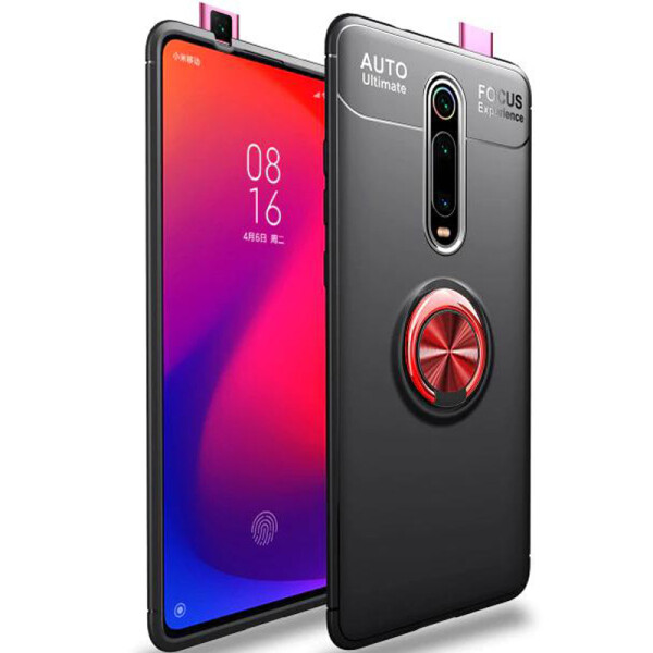 

TPU чехол Deen ColorRing под магнитный держатель для Xiaomi Mi 9T Черный / Красный (104391)