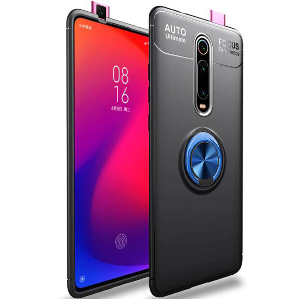 

TPU чехол Deen ColorRing под магнитный держатель для Xiaomi Mi 9T Черный / Синий (104392)