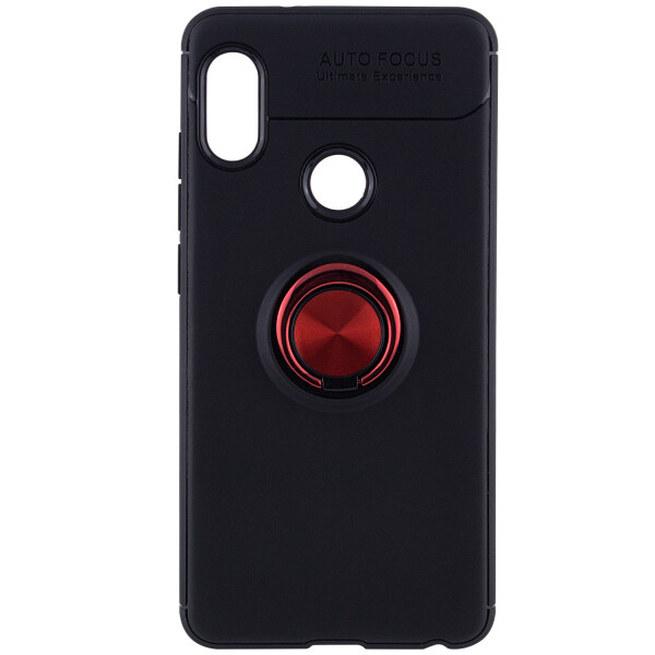 

TPU чехол Deen ColorRing под магнитный держатель для Xiaomi Redmi Note 5 Pro / Note 5 (DC) Черный / Красный (83830)