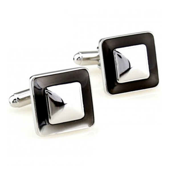 

Запонки Bow Tie House черные Square 09935