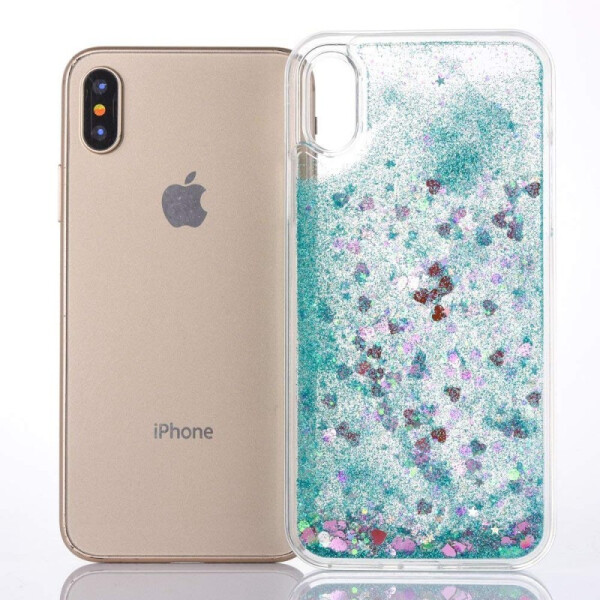 

TPU чехол Liquid hearts для Apple iPhone X (5.8) Бирюзовый (90726)