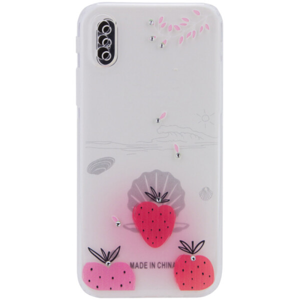 

TPU чехол Luxury Diamond full protective для Apple iPhone X / XS (5.8) Красный / Клубника (106072)