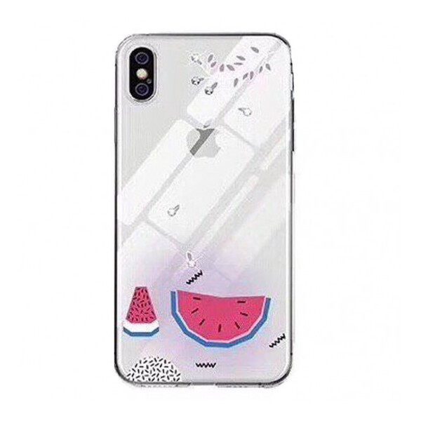 

TPU чехол Luxury Diamond full protective для Apple iPhone XS Max (6.5) Голубой / Арбуз (106076)