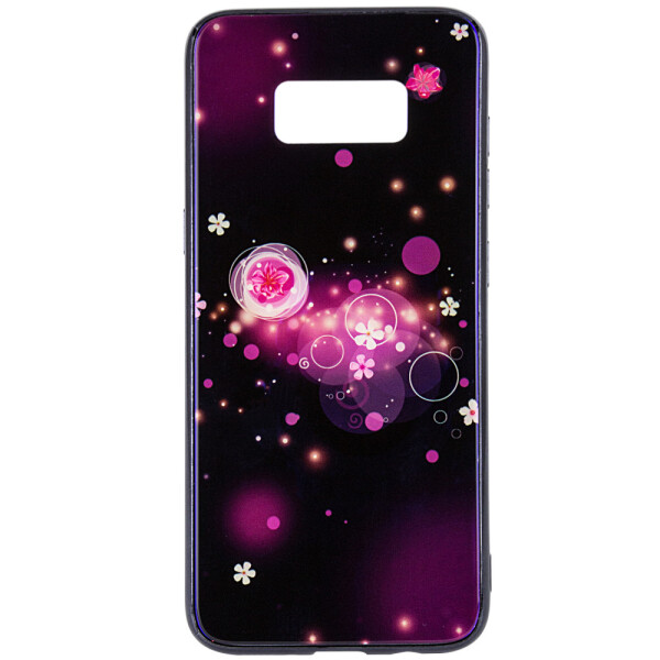 

TPU+Glass чехол Fantasy с глянцевыми торцами для Samsung G950 Galaxy S8 Пузырьки и цветы (91338)