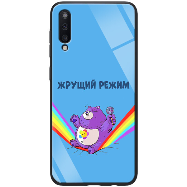 

TPU+Glass чехол ForFun для Samsung Galaxy A30s Жрущий режим / Синий (109117)