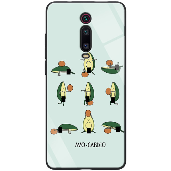 

TPU+Glass чехол ForFun для Xiaomi Mi 9T Pro Авокардио / Голубой (109168)