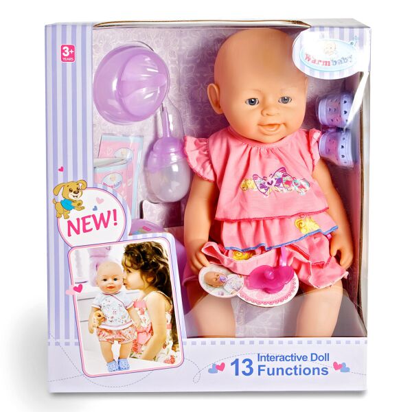 

Игровой набор интерактивая кукла пупс 13 функций с аксессуарами Warm Baby.Набор для девочек.
