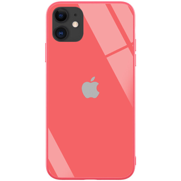 

TPU+Glass чехол GLOSSY Logo series для Apple iPhone 11 (6.1) Красный / Red orchid (118000)