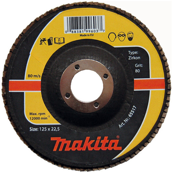 

Лепестковый диск для нержавейки цирконий Makita 125 мм K80 (P-65517)