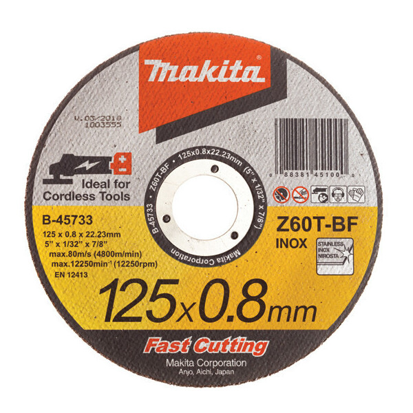 

Отрезной диск по нержавейке Makita 125 мм плоский (B-45733)