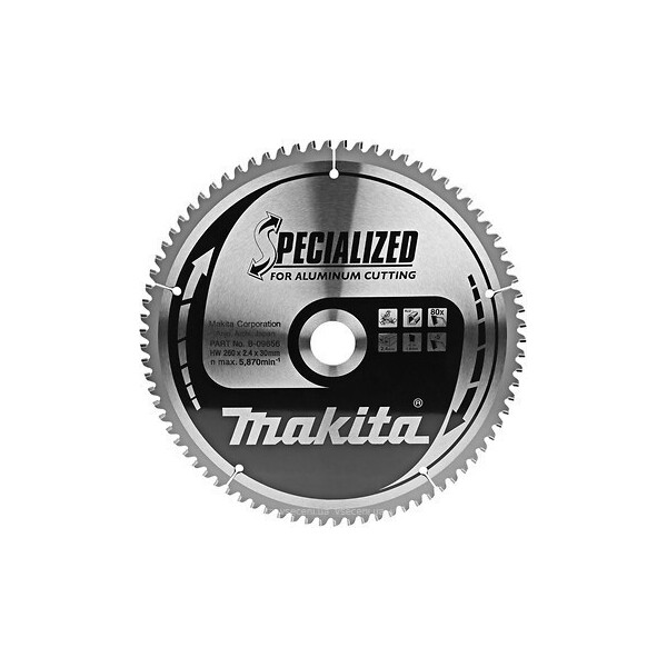 

Пильный диск Makita для алюминия SPECIALIZED 260х30 мм 80Т (B-09656)