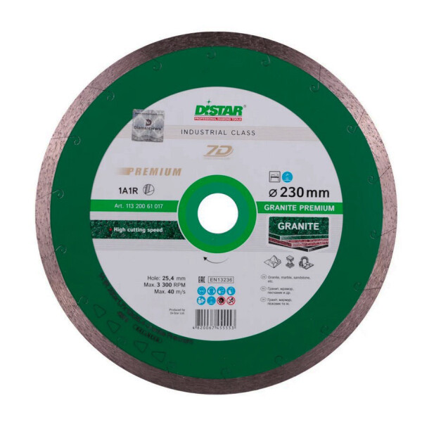 

Круг алмазный отрезной Distar 1A1R 230x1,9x10x25,4 Granite Premium (11320061017)