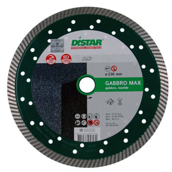 

Круг алмазный отрезной Distar 1A1R Turbo 232x2,5x12x22,23 Gabbro Max (10115429018)