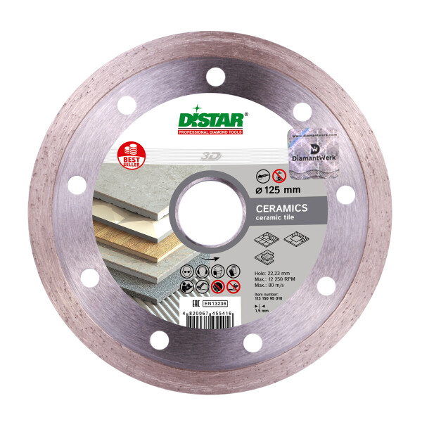 

Круг алмазный отрезной Distar 1A1R 125x1,5x8x22,23 Bestseller Ceramics (11315095010)