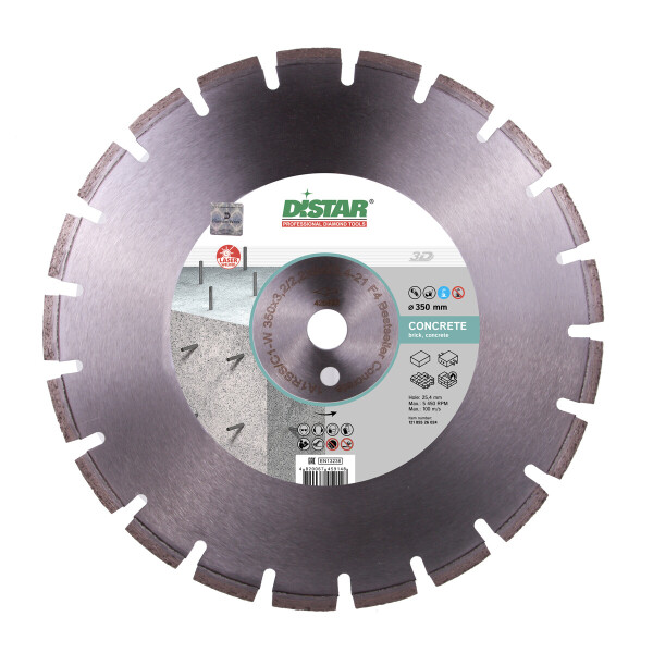 

Круг алмазный отрезной Distar 1A1RSS/C1-W 350x3,2/2,2x9x25,4-21 F4 Bestseller Concrete (12185526024)