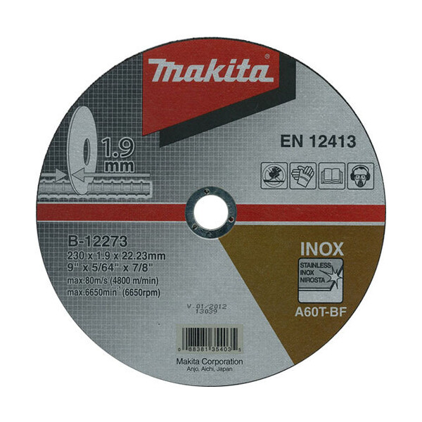 

Отрезной диск по нержавейке Makita 230 мм (B-12273)