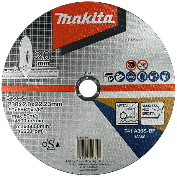 

Отрезной диск по металлу плоский Makita 230 мм (B-60464)