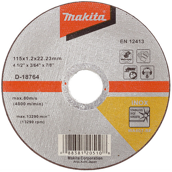 

Отрезной диск по нержавейке плоский Makita 115 мм (D-18764)