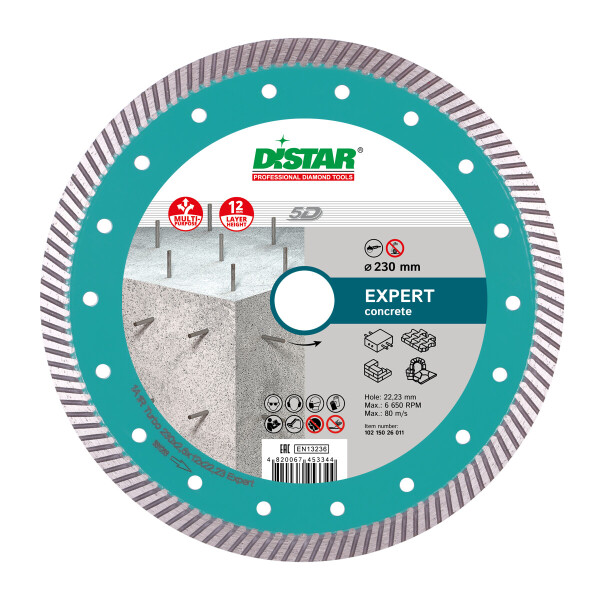 

Круг алмазный отрезной Distar 1A1R Turbo 230x2,6x12x22,23 Expert (10215026011)