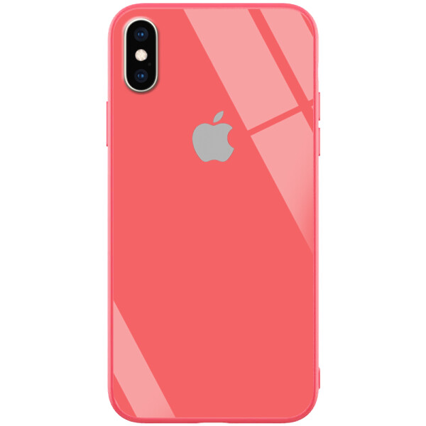 

TPU+Glass чехол GLOSSY Logo series для Apple iPhone XS Max (6.5) Красный / Red orchid (118048)