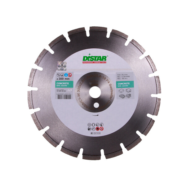 

Круг алмазный отрезной Distar 1A1RSS/C1-W 300x2,8/1,8x9x25,4-18 F4 Bestseller Concrete (12185526022)