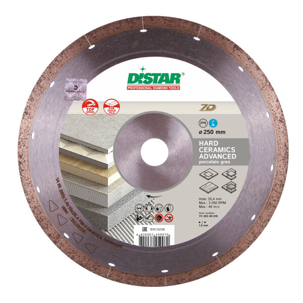 

Круг алмазный отрезной Distar 1A1R 250x1,5x10x25,4 Hard ceramics Advanсed (11120349019)