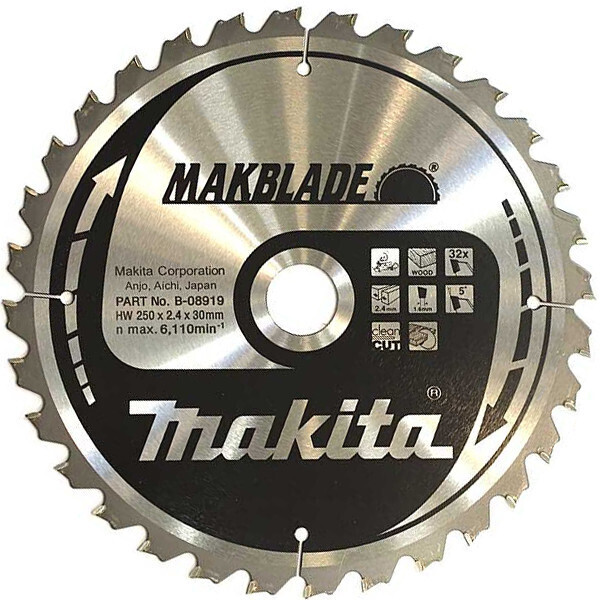 

Пильного диска Makita MAKBlade 250x30 32T (B-08919)