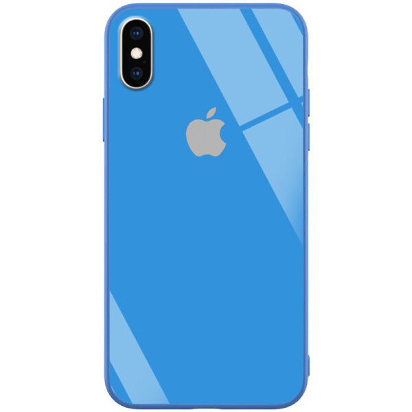 

TPU+Glass чехол GLOSSY Logo series для Apple iPhone XS Max (6.5) Синий / Blue (118052)
