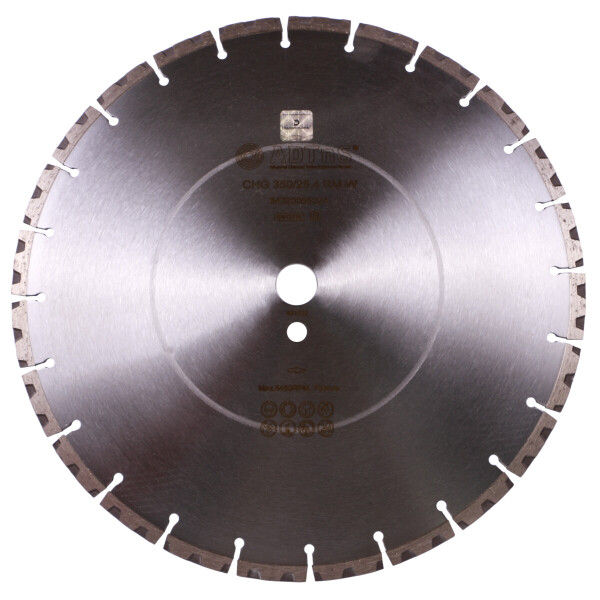 

Круг алмазный отрезной ADTnS 1A1RSS/C3-H 350x3,5/2,5x10x25,4-24 F4 CHG 350/25,4 RM-W (34320065024)