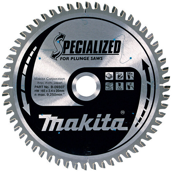 

Пильный диск Makita для погружных пил SPECIALIZED 165x20 мм 56T (B-09307)