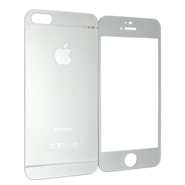 

Защитное стекло для Apple iPhone 5 / 5S / SE matt back/face silver