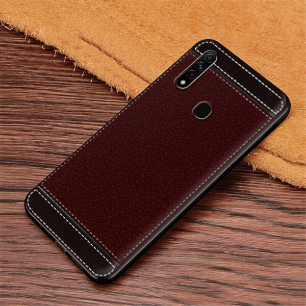

Чехол Fiji Litchi для Oppo A31 силикон бампер с рифленой текстурой темно-коричневый