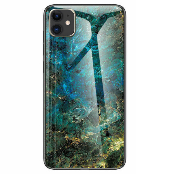 

TPU+Glass чехол Luxury Marble для Apple iPhone 11 (6.1) Морская волна / Голубой (113086)