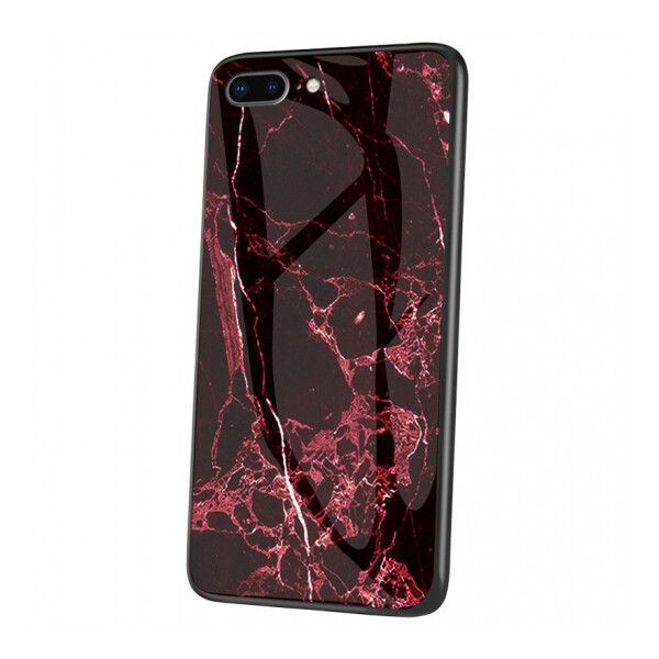 

TPU+Glass чехол Luxury Marble для Apple iPhone 8 plus (5.5) Марсала / Бордовый (103398)