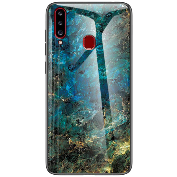 

TPU+Glass чехол Luxury Marble для Samsung Galaxy A20s Морская волна / Голубой (116736)
